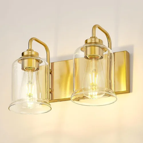 Vista 14 de zeyu Accesorios de Iluminación para Baño en Bronce Aceitado, Lámpara de Tocador de Baño de 2 Luces, Apliques de Pared Estilo Granja de 12.5 Pulgadas