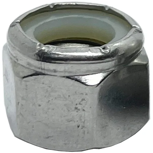 Vista 6 de 100 - Tuerca hexagonal de nailon y rosca de acero inoxidable - para pernos de 1/2 pulgada - Tuercas de seguridad de calidad (100)