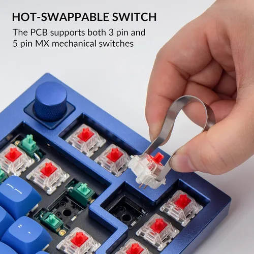 Vista 2 de Keychron Q2 - Perilla de teclado mecánico personalizado con cable, diseño del 65% QMK/VIA macro programable con interruptor rojo Gateron G Pro