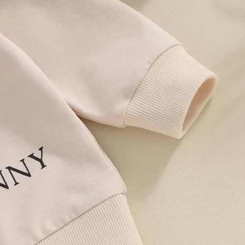 Vista 6 de Sudadera de manga larga con bordado de letras de corazón para el día de San Valentín para bebé y niña, ropa de otoño