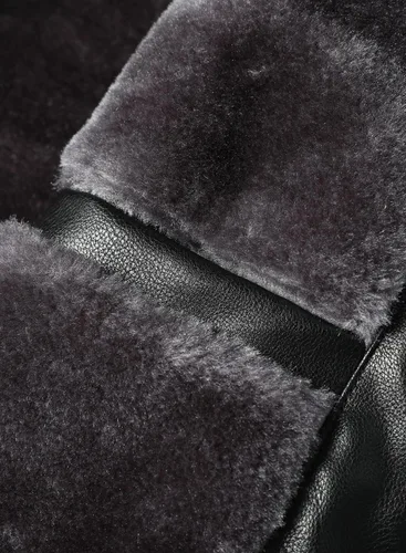 Vista 5 de Fanarcher Chaqueta de hombre de piel sintética con forro polar acolchada tipo bomber para motocicleta con capucha