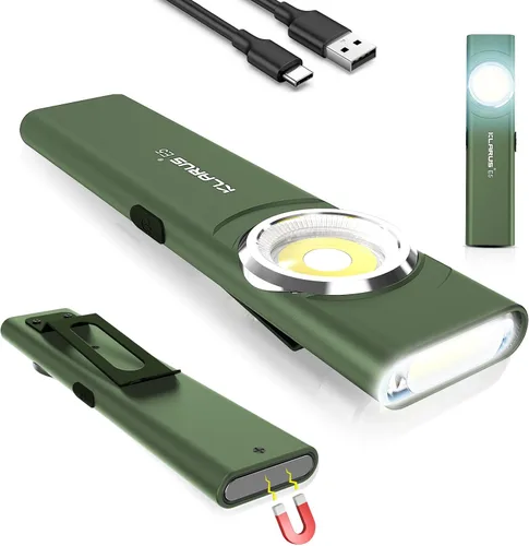 Vista 14 de Klarus E5 2 piezas de linterna de bolsillo, linterna recargable EDC, súper delgada 4.2x1x0.3 pulgadas, 600 lúmenes, puerto USB-C, IPX4, fuente