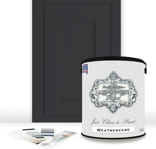 Vista 173 de Pintura TODO EN UNO, Abbey (gris cálido), Muestra de 8oz - Pintura duradera para gabinetes y muebles. Imprimación y capa superior incorporadas,