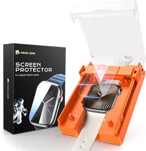Vista 9 de MAGIC JOHN Paquete de 2 para Apple Watch SE 3 (2025) SE 2 SE Series /6/5/4 40 mm Protector de pantalla, [Tecnología de alineación automática]