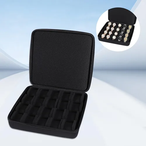 Vista 3 de Portable Watch Storage Case Organizers Secure Zippered 20 Slot Box Pouches for Smartwatch Jewelry Small Items Accessory Smart