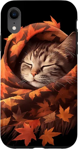 Vista 23 de Funda para iPhone 13 American Shorthair Cat Kitten Autumn Fall Leaves Case