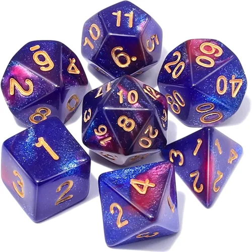 Vista 8 de CiaraQ DND - Juego de dados poliédricos con una bolsa de dados negra para juegos de mesa de rol D&D RPG MTG
