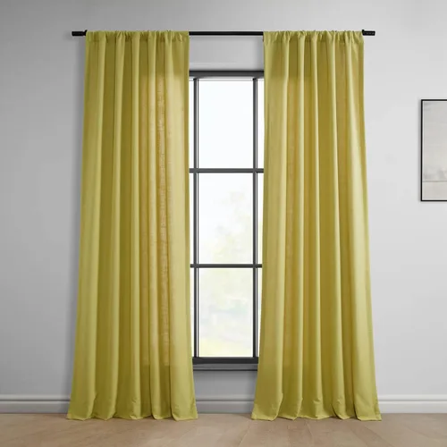 Vista 11 de HPD Half Price Drapes Cortinas clásicas de lino sintético semitransparentes para sala de estar (1 panel) que filtran la luz de 96 pulgadas de largo