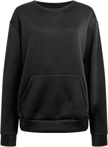 Vista 3 de Sudaderas de manga larga para mujer, de moda, con cuello redondo, casuales, holgadas, talla grande, para otoño