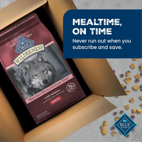 Vista 10 de Blue Buffalo Wilderness - Alimento seco natural con alto contenido proteínico y cereales saludables para perros adultos, salmón, bolsa de 4.5 libras