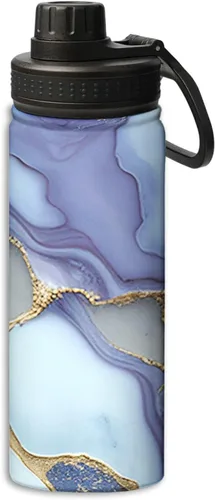 Vista 9 de Botellas de agua aisladas de 18 onzas, con estampado de mal de ojo, botella de agua deportiva aislada de doble pared a prueba de fugas, taza térmica
