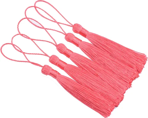 Vista 7 de KONMAY, borlas pequeñas y suaves, con bucles para proyectos de bricolaje, hechas a mano, sedosas, de 3.5 pulgadas, 20