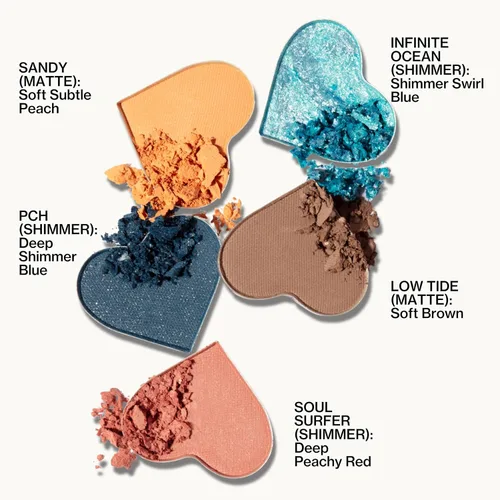 Vista 8 de Pacifica Paleta de sombras de ojos – Sombra de ojos mineral Malibu, tonos neutros mezclables con mate aterciopelado, brillante y metálico, infusión