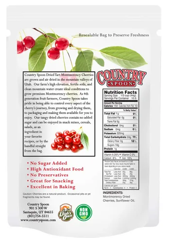 Vista 3 de Cerezas disecadas Fabricado en los Estados Unidos, sin azúcar añadido