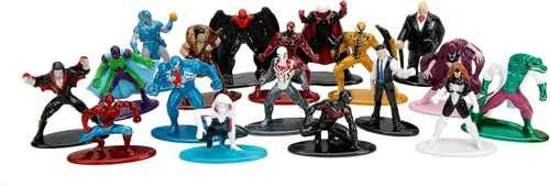 Vista 2 de Jada Toys Marvel Spider-Man - Juego de 18 figuras fundidas a presión de la serie 9, juguetes para niños y adultos