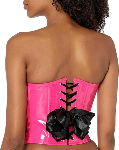 Vista 3 de Daisy corsets Bustier con aros de PVC de patente negra