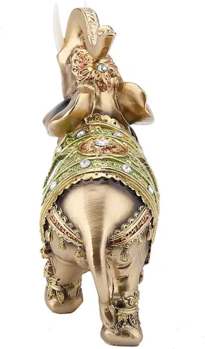 Vista 6 de Hztyyier Estatua de elefante verde Feng Shui, decoración de paquidermo de la suerte para el hogar, oficina, riqueza, suerte, regalo