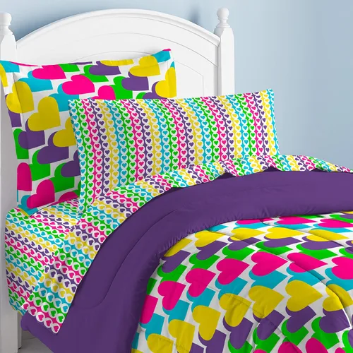 Vista 205 de Dream Factory Dinosaur Blocks - Juego de edredón de microfibra ultrasuave para niños, color azul, tamaño individual Bloques de dinosaurios azules