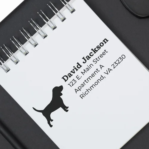 Vista 21 de Airedale Terrier Address Stamp, Custom Airedale Terrier Hand Stamp for Dog Lovers, Duo Rubber Return Address for Pet Owners