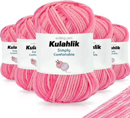 Vista 50 de 50g (1x50g) Hilo Acrílico para Crochet y Tejido, Hilo Degradado Colorido, 1 Rollo de Madejas, Hilo Acrílico Multicolor, Perfecto para Proyectos