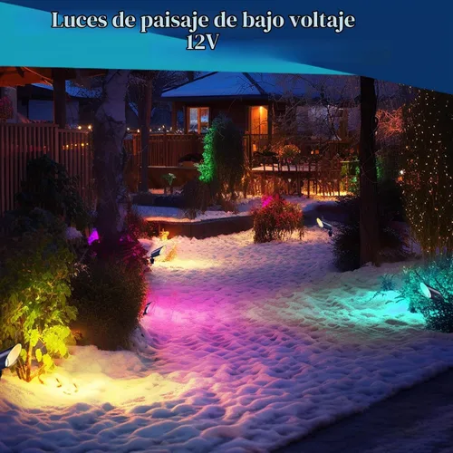 Vista 8 de Iluminación de paisaje RGB iYogaled, foco al aire libre, control remoto