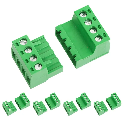 Vista 14 de 10 pares de conectores de bloque de terminales de tornillo enchufables de 2 pines de 5,08 mm de paso con enchufe Phoenix para cable de 28-12AWG