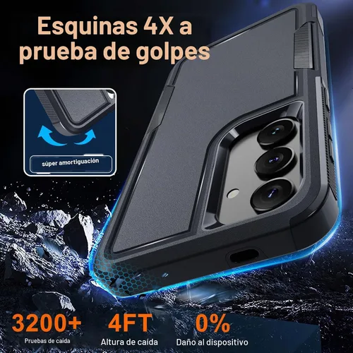 Vista 2 de Funda para Samsung Galaxy S24 FE, Cuerpo Completo Resistente de Servicio Pesado Robusta a Prueba de Golpes Funda Protectora para Teléfono con Correa