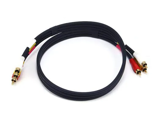 Vista 6 de Monoprice Cable de video - 1.5 pies - Negro Cable compuesto de doblaje de video estéreo triple RCA, conectores chapados en oro