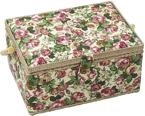 Vista 9 de Cesta de costura grande con accesorios, caja organizadora de costura para suministros de costura y herramientas de manualidades de bricolaje, regalo