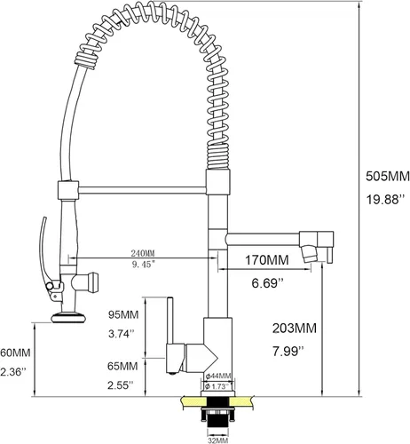 Vista 17 de Grifo de fregadero de cocina con rociador extraíble, grifos purificadores de filtro de agua 3 en 1, grifo de cocina de estilo comercial resistente
