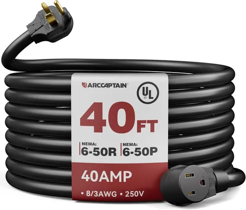 Vista 11 de ARCCAPTAIN Cable de extensión de soldador de 30 amperios, 20 pies