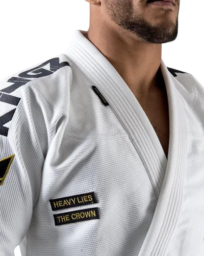 Vista 5 de Kingz Comp 450 V6 Brazilian Jiu Jitsu Gi - Kimono ligero para hombre BJJ - IBJJF Legal - 450gsm Pearl Weave Professional