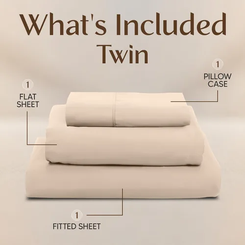 Vista 3 de Utopia Bedding - Juego de sábanas de microfibra cepillada, resistente al encogimiento y a la decoloración, de fácil cuidado, 3 piezas, tamaño Beige