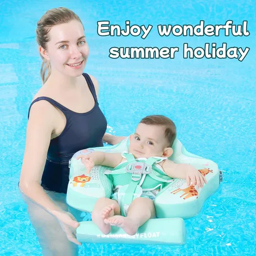 Vista 6 de Mambobaby Flotador con malla de cama y dosel no inflable Flotador de piscina infantil inteligente entrenador de natación para añadir cola, flotador