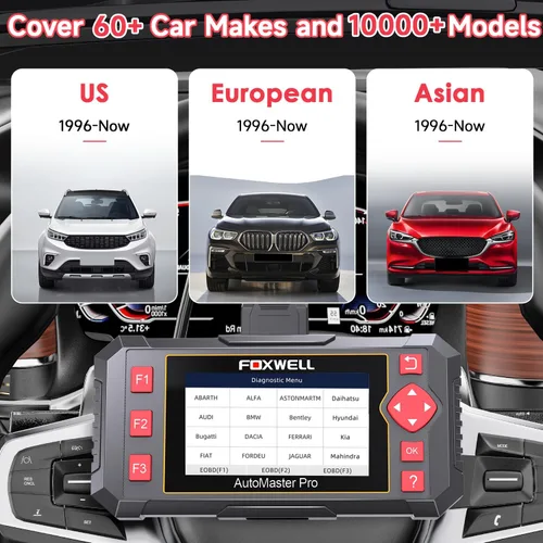 Vista 8 de FOXWELL Herramienta de diagnóstico del escáner OBD2 NT604, ABS/SRS/transmisión/comprobación del lector de código del motor para automóviles