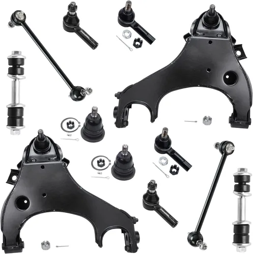 Vista 53 de Detroit Axle - Kit de extremo de 12 piezas para Ford Explorer Mercury Mountaineer 1998-2001 1999 2000, 2 brazos de control delanteros superiores