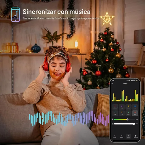 Vista 8 de Brizled Estrella Inteligente para la Copa del Árbol de Navidad, 7.5" Estrella Iluminada con 11 LED para Copa de Árbol, Estrella de Navidad con Rgb