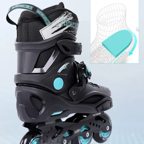 Vista 9 de DHAEY Patines en línea para principiantes profesionales para niños y niñas, 8 ruedas, patines para deportes al aire libre