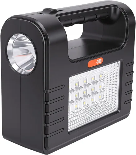 Vista 4 de Linterna solar, generador solar, linterna de camping con 3 bombillas LED, linterna LED portátil, luz recargable de 12000 mAh, ideal para cortes