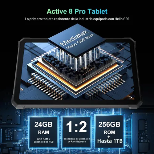 Vista 6 de Blackview Tablet resistente de 2.4k 10.36 pulgadas, Android 15 22000mAh Negro