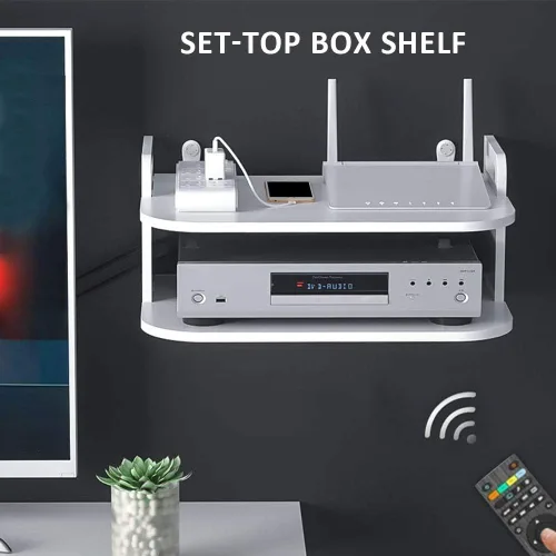 Vista 9 de Denpetec Estante flotante para componentes de TV, estante de caja de TV, reproductor de DVD grueso, estante para colgar en la pared, estante