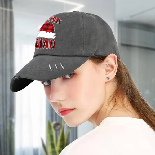 Vista 5 de ZOOBO Christmas Squads Hats Trucker Cap Dark Grey Hats for Women Gifts for Dad Cycling Caps