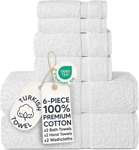 Vista 89 de Chakir Turkish Linens - Toallas turcas de 100% algodón, suaves y absorbentes (juego de 3 toallas personalizables, color aguamarina)