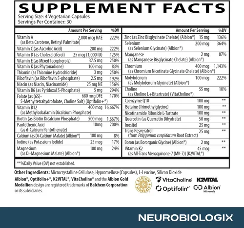 Vista 4 de Longevity Multi – Multivitamínico integral sin hierro con más de 40 nutrientes incluyendo NR, CoQ10 y vitaminas B activas – Multivitamínico diario