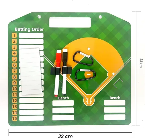 Vista 5 de SRG Tablero magnético de alineación de béisbol para entrenador Tabla de alineación de béisbol para dugout Portapapeles de béisbol