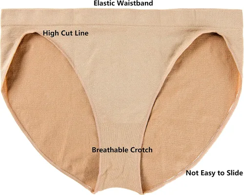 Vista 6 de MOLLDAN Calzoncillos de ballet de baile profesional para mujeres y niñas, sin costuras, ropa interior de bailarina beige
