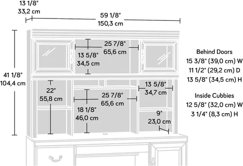 Vista 3 de Sauder Heritage Hill Hutch para 404944, acabado clásico cereza