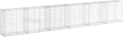 Vista 87 de vidaXL Cesta de gavión con tapa, 39.4 x 19.7 x 39.4 pulgadas, hierro galvanizado rectangular, resistente a la intemperie, montaje sin herramientas