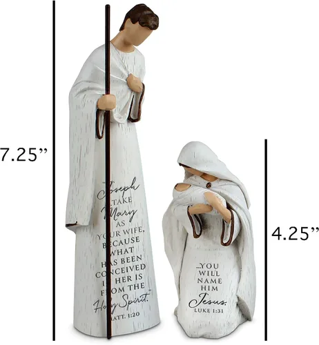 Vista 3 de Lighthouse Christian Products A Savior is Born - Juego de 9 piezas de 7.25 pulgadas de resina escrita para Navidad
