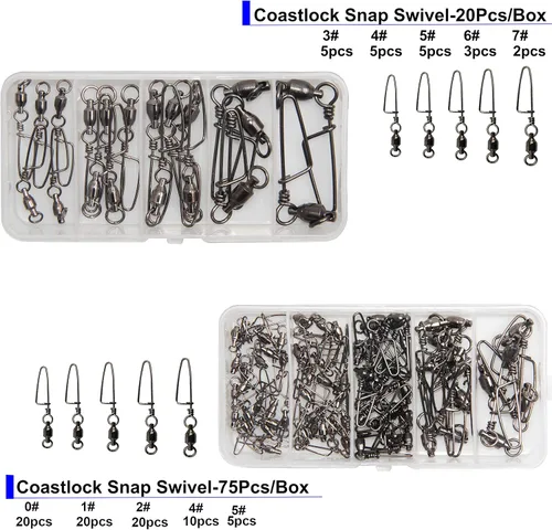 Vista 6 de Paquetes de 10, 30 rodamientos de bola alta resistencia para pesca con gancho Coastlock, Anillos de soldadura fuerte para pesca en agua salada